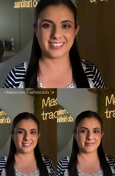 Maquiagem sofisticada feita pela Laura
